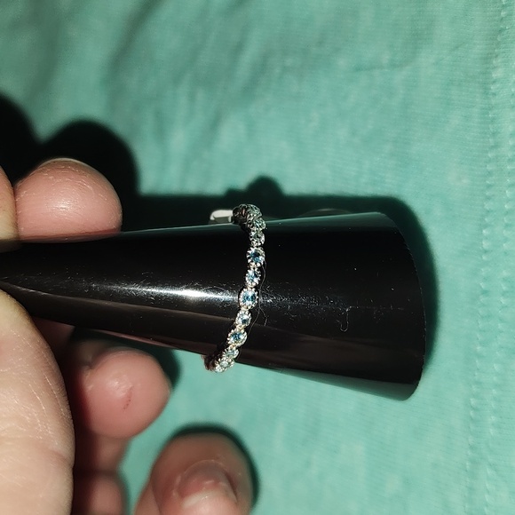 The Sterling Club Lab Created Paraiba Tourmaline .925 Solid Sterling Silver - Picture 2 of 8